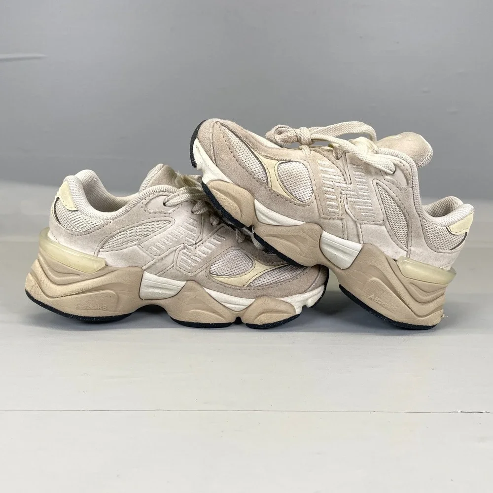 New Balance 9060 Sneakers Small Kids Size 12 Beige Gray Suede Mesh Casual Shoes